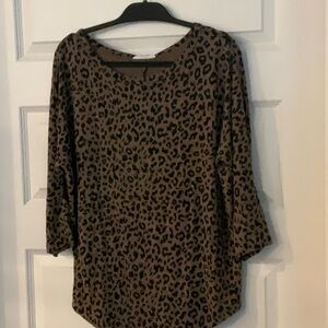 Market & Spruce Brown and Black Boxy Blouse